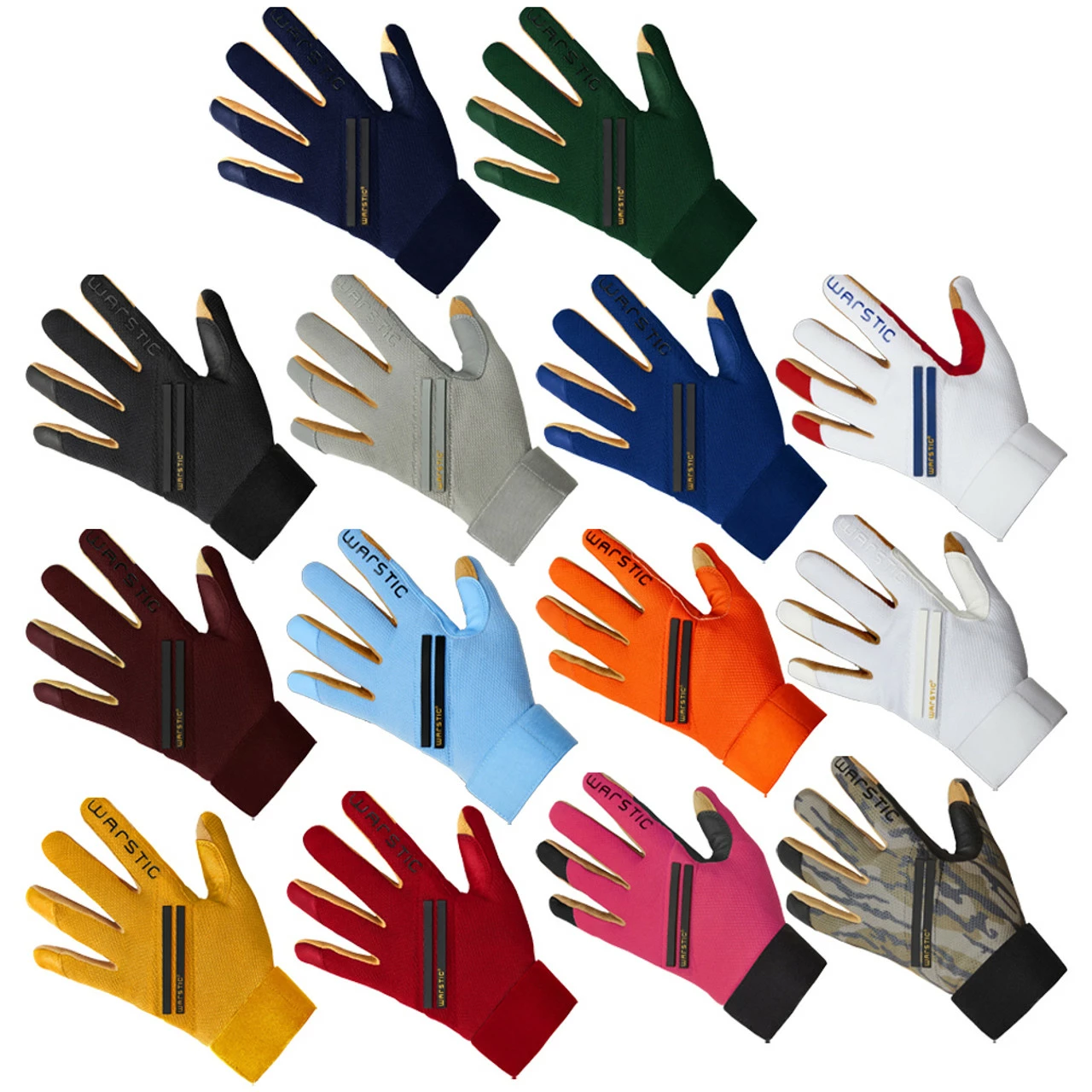 Warstic Workman3 Adult Baseball Batting Gloves W/ Wrist Support